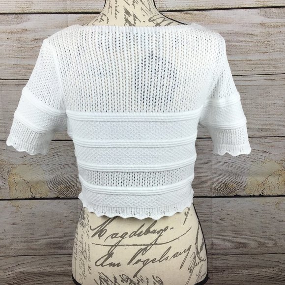 ASOS White Crop Top Sweater NWOT - Picture 2 of 3